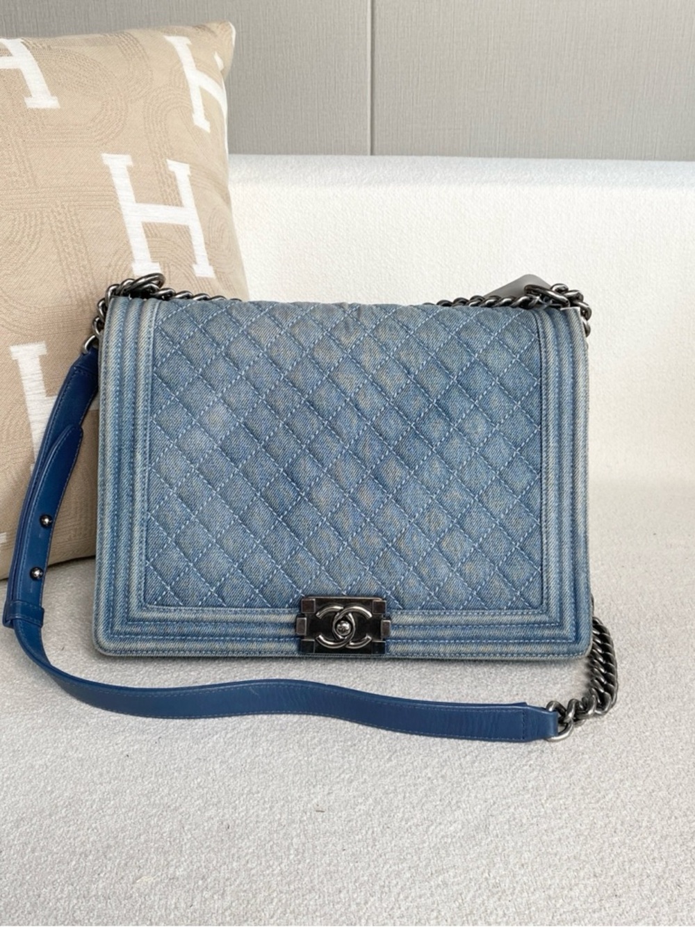 Chanel | Denim Leboy Large Silver Hardware | Very Good Condition